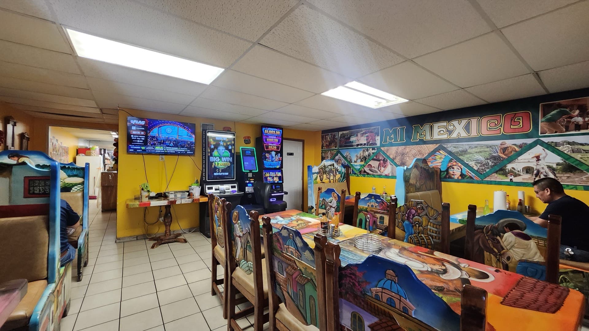 Seating area at Carniceria San Fernando